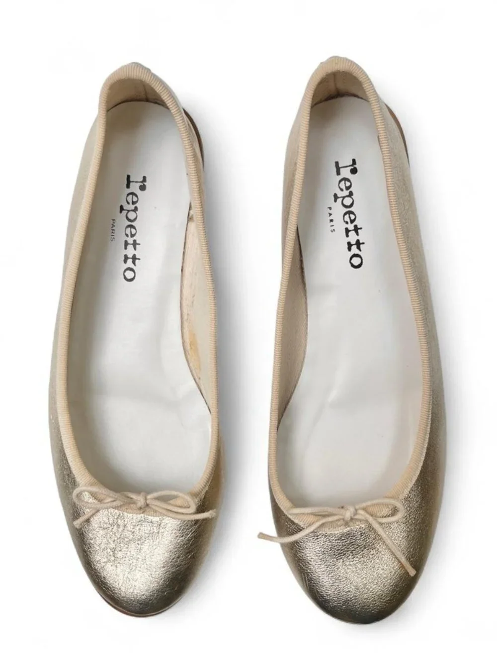 Repetto Cendrillon Metallic Ballet Flats in Gold - Size 39 EU/Size 8 US